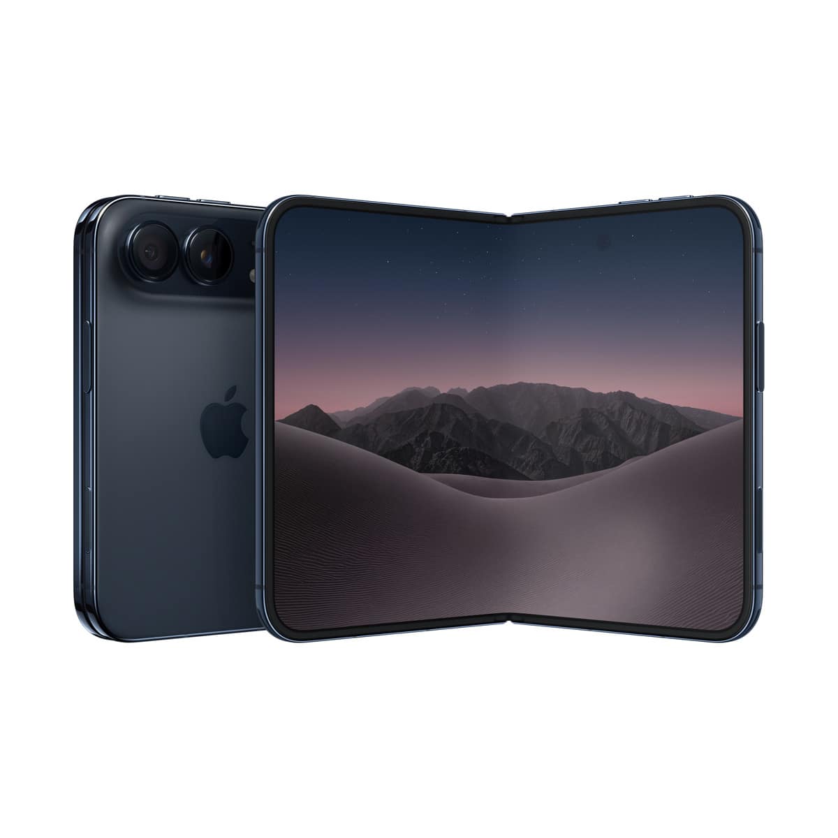 Apple iPhone Duo Night Sky Apple iPhone Duo in Night Sky, folded and unfolded views
