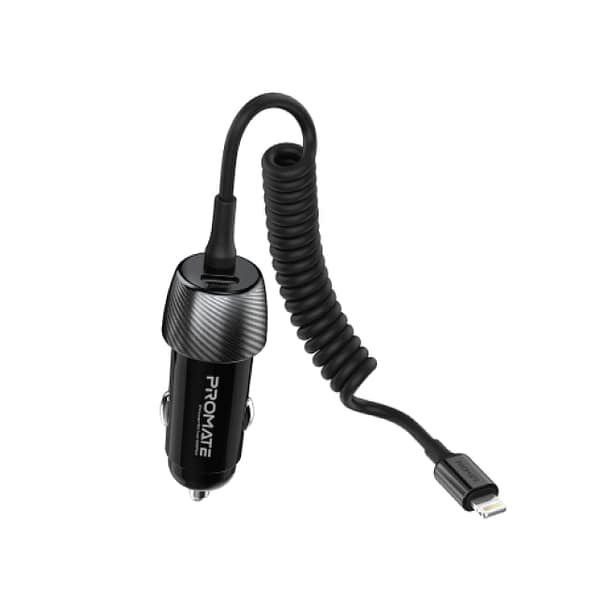 CAR CHARGER PROMATE WITH LIGHTENING-01 CAR CHARGER PROMATE WITH LIGHTENING 01 Scaled