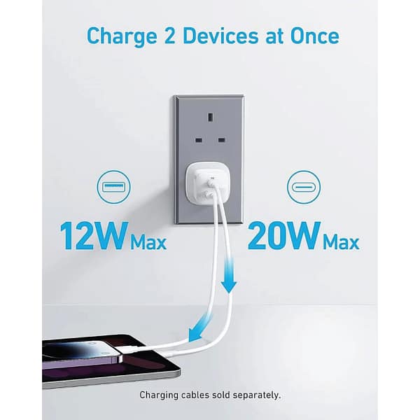 CHARGER ANKER 323 33W DUAL WITH LIGHTNING V-02 CHARGER ANKER 323 33W DUAL WITH LIGHTNING V 02 Scaled