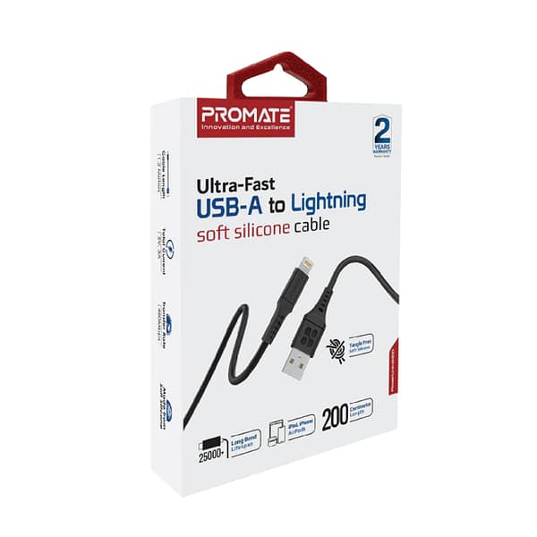 USB CABLE PROMATE USB TO LIGHTENING-02 USB CABLE PROMATE USB TO LIGHTENING 02 Scaled